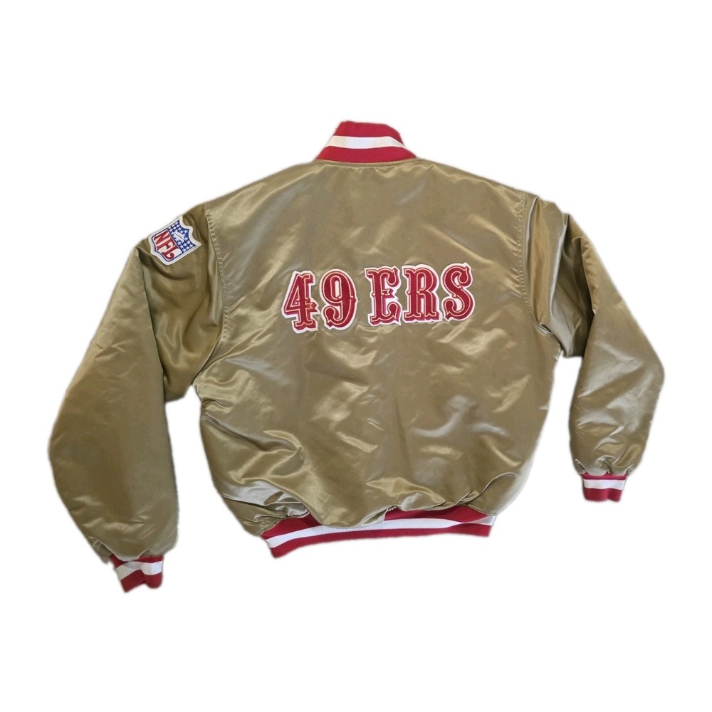 Vintage Starter 49ers Gold Satin Jacket Authentic Pro Line NFL Made USA XL